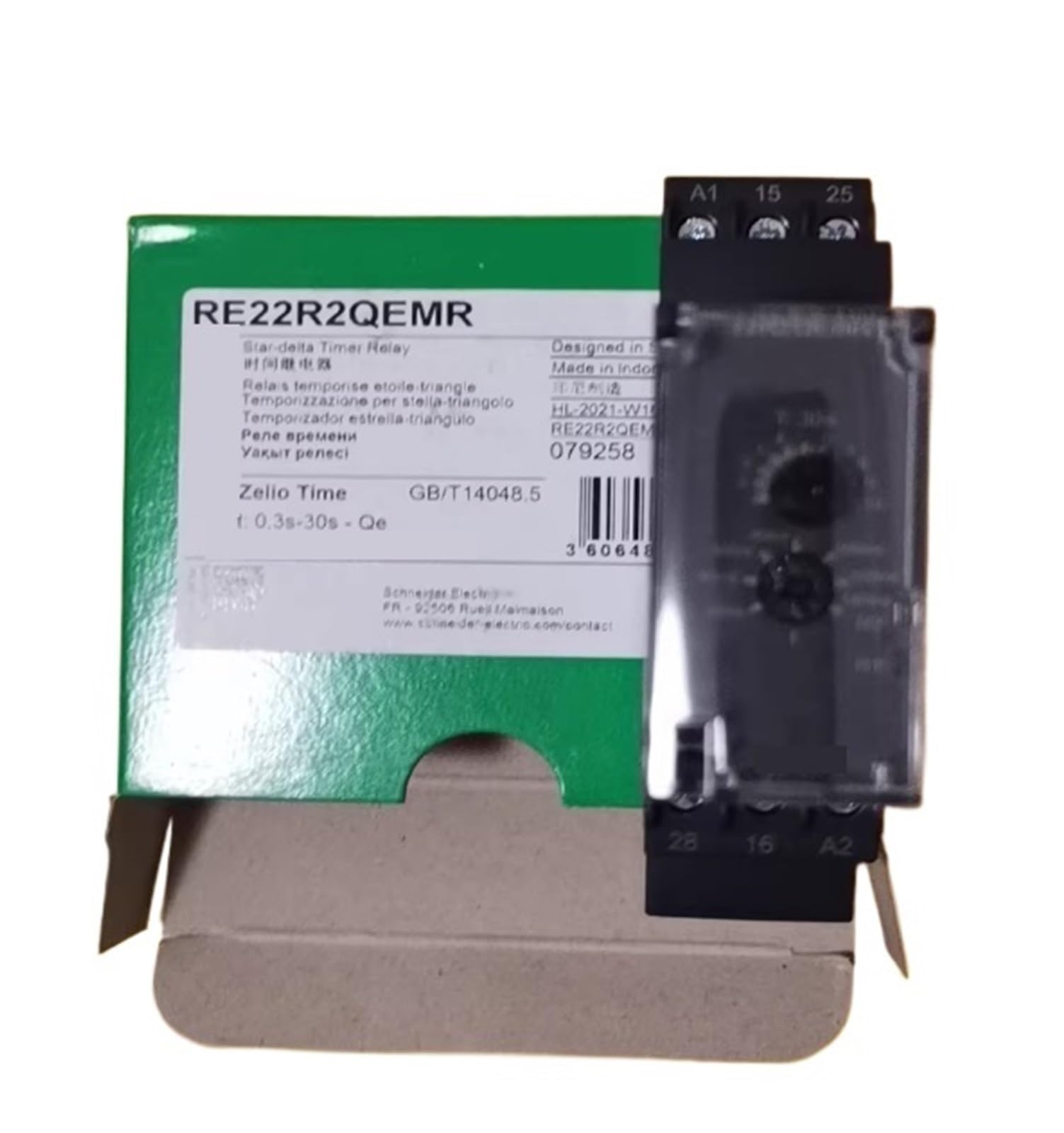 Relé Temporizador RE22R2QEMR con retardo de fallo de alimentación, Original, Nunca Usado
