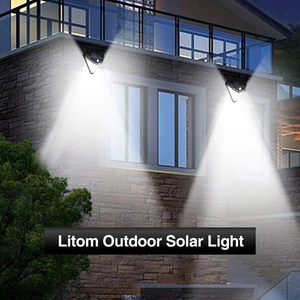 Lampka nocna, solarna lampa ścienna, czujnik ruchu, COB, wodoszczelna, 38 diod LED