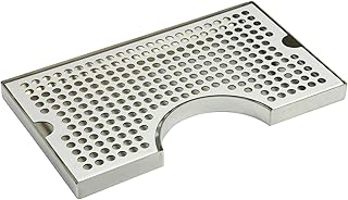 DasMarine Beer Drip Trays, 12" x 7" Stainless Steel Kegerator Drip Tray Surface Mount No Drain Keg Drip Tray for Beverage Drink Dispenser
