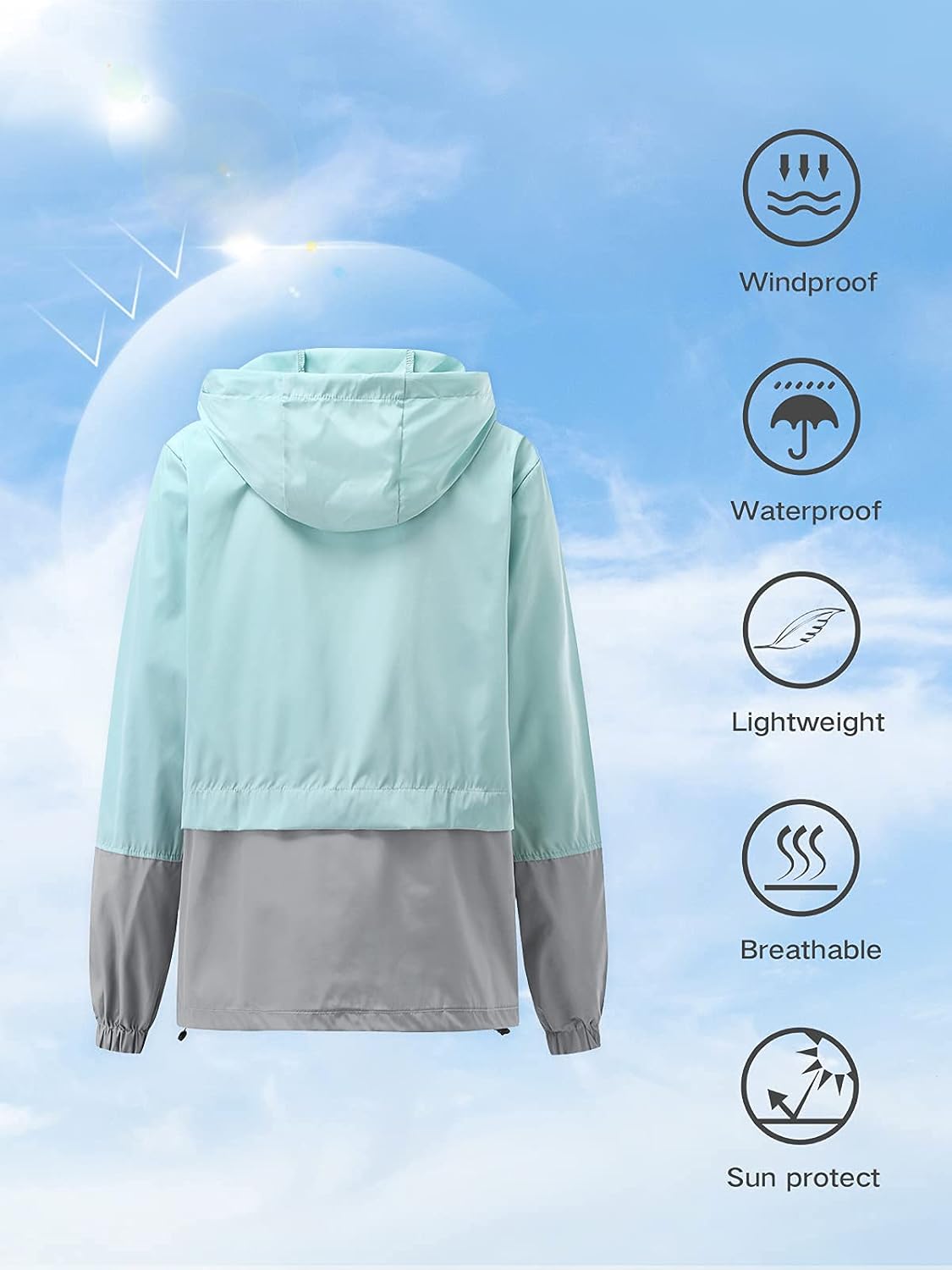 Century Star Packable Rain Jackets for Women Waterproof Lightweight Raincoat with Hood Windbreaker Jacket Women Rain Coats - Image 5