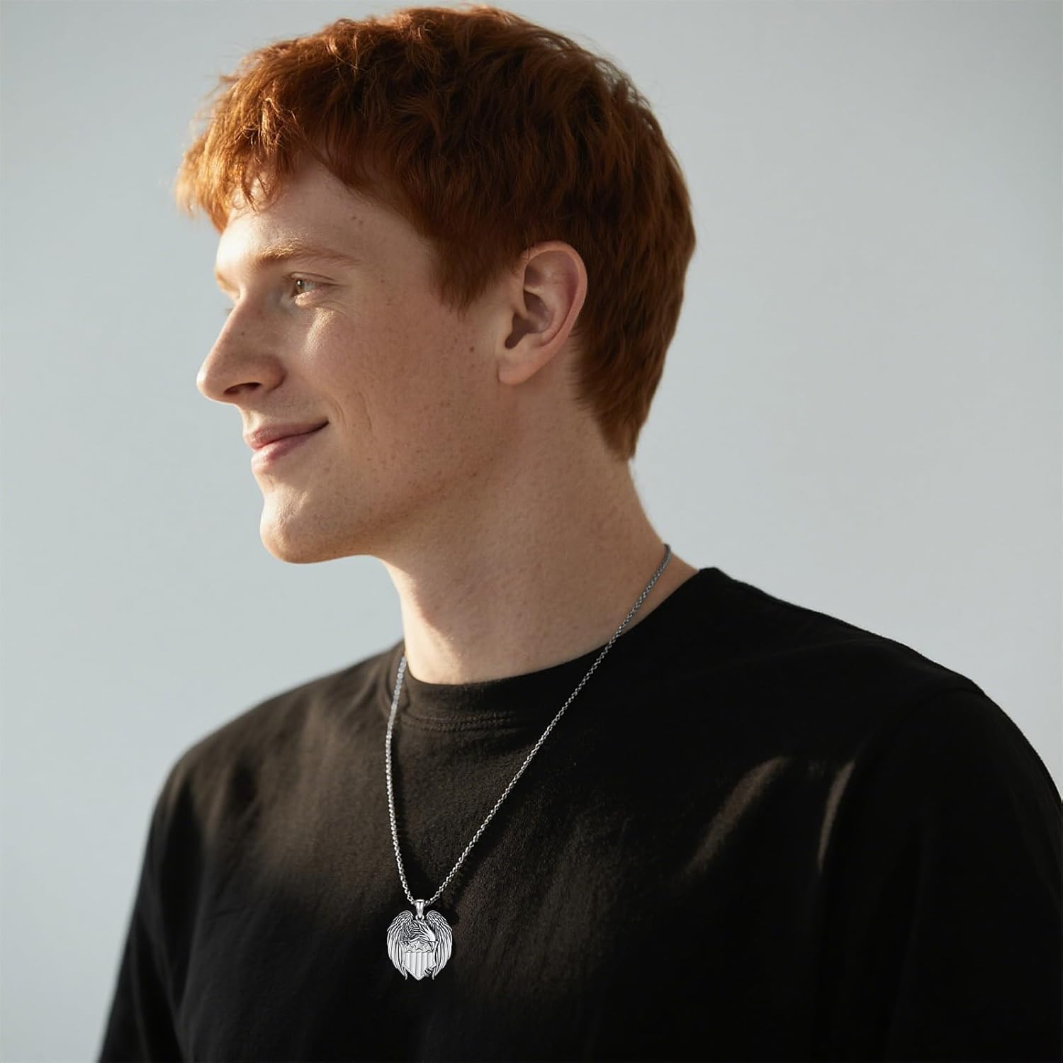 American Flag/Eagle/Star Necklace for Women 925 Sterling Silver Silver/Gold/Black American Flag Pendant 4th of July Jewelry for Wife Sister Girlfriend - Image 6