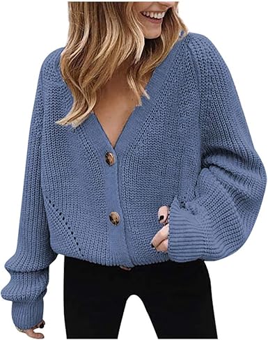 light blue v neck cardigan