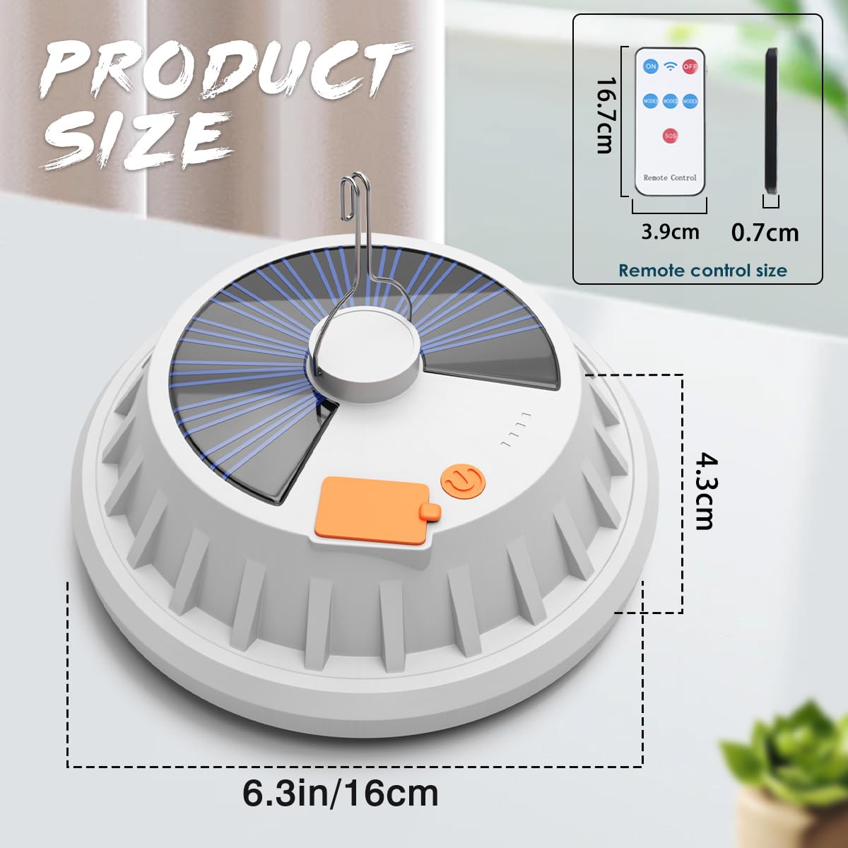 2 pièces Lampe de Camping Solaire LED Rechargeable par USB avec Télécommande, 5 Modes Lumière de Tente IPX7 Étanche Lampe de Camping avec Power Bank pour Randonnée, Ouragan, Charge D'urgence