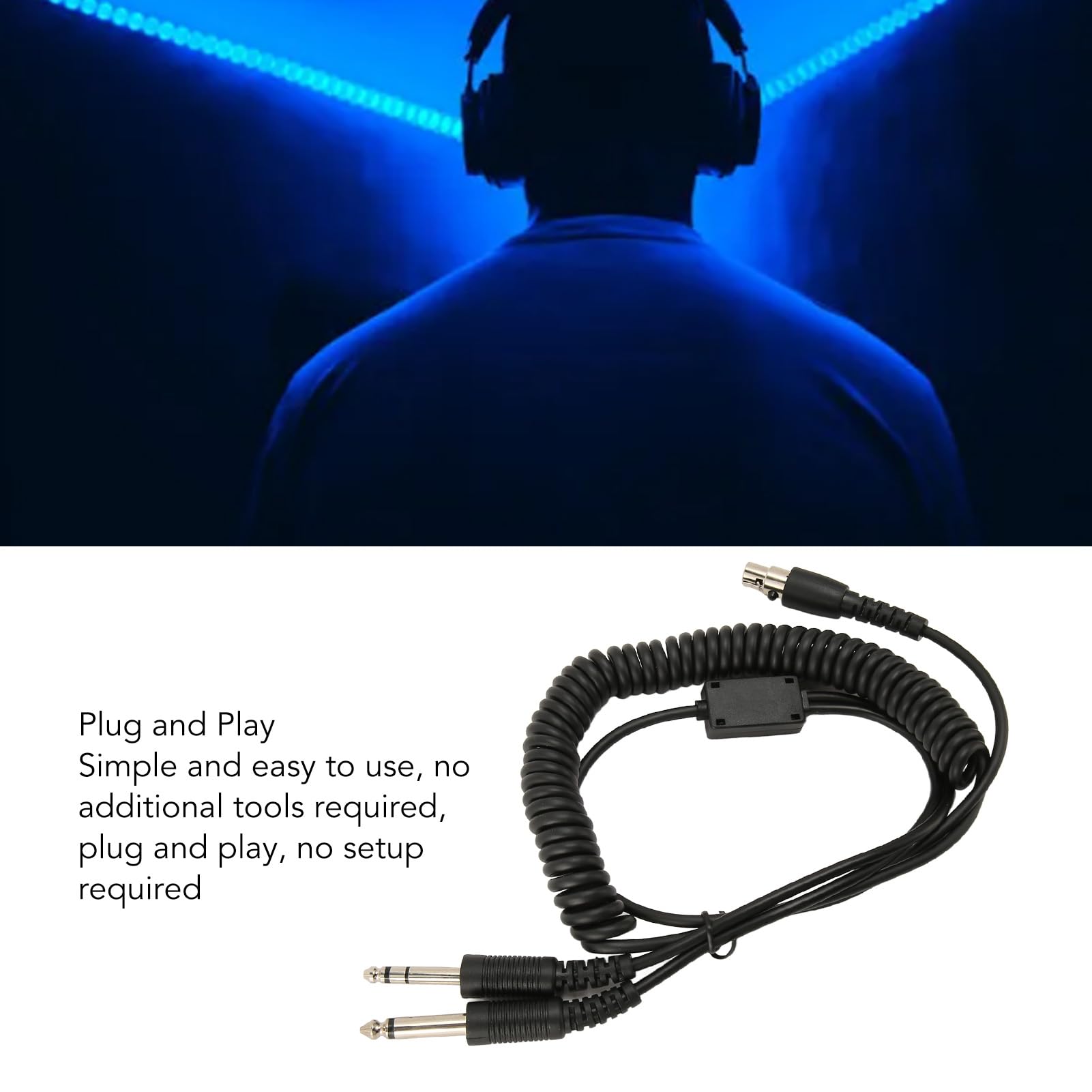 Câble Adaptateur pour Casque D'aviation, Mini XLR 5 Broches vers Fiches Doubles GA, Se Convertit en Double GA PJ055 PJ068, Portable et Compact, Matériau Durable, adapté pour
