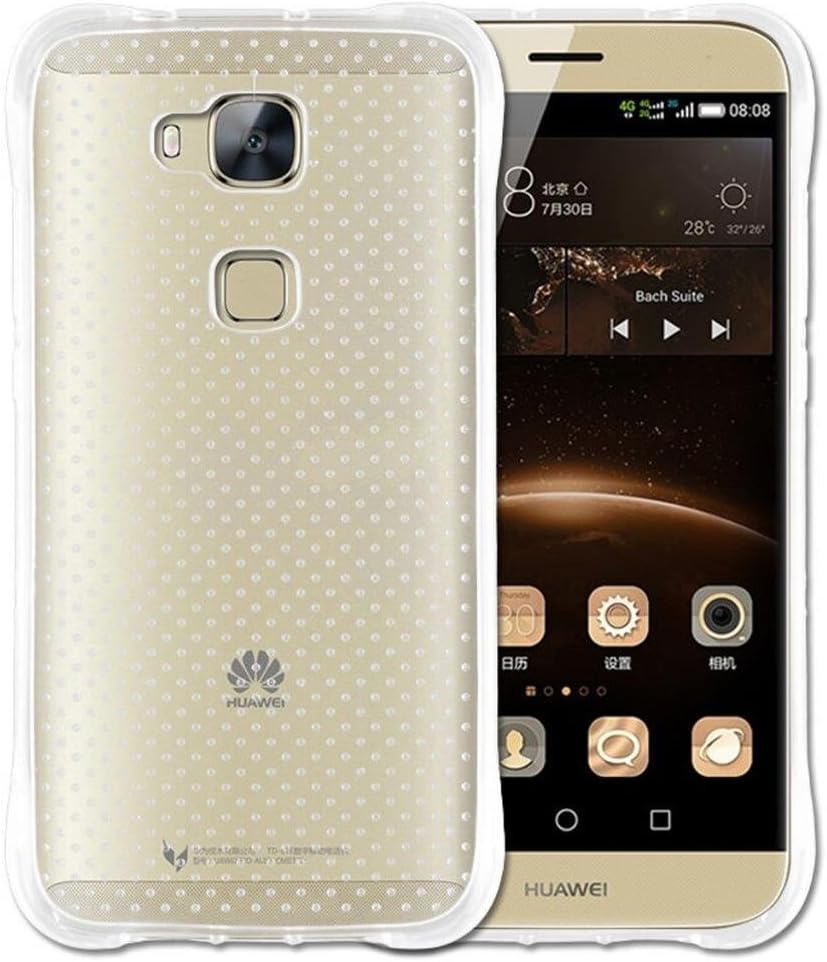 Huawei GX8 Case, ATLY(TM) [Drop Protection] [Slim Fit] [Airbag] TPU Cover With Tempered Glass Screen Protector From Huawei GX8 - Clear