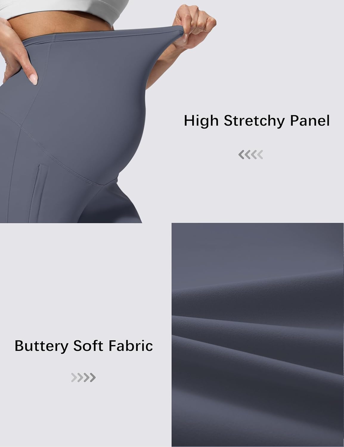 Mama Land Maternity Joggers with Pockets Over The Belly Buttery Soft Pregnancy Pants for Yoga & Activewear - Image 5