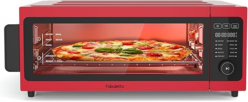 Combo de freidora de aire para horno tostador Fabuletta 10 en 1, horno de convección de encimera 1800 W, capacidad abatible para espacio de