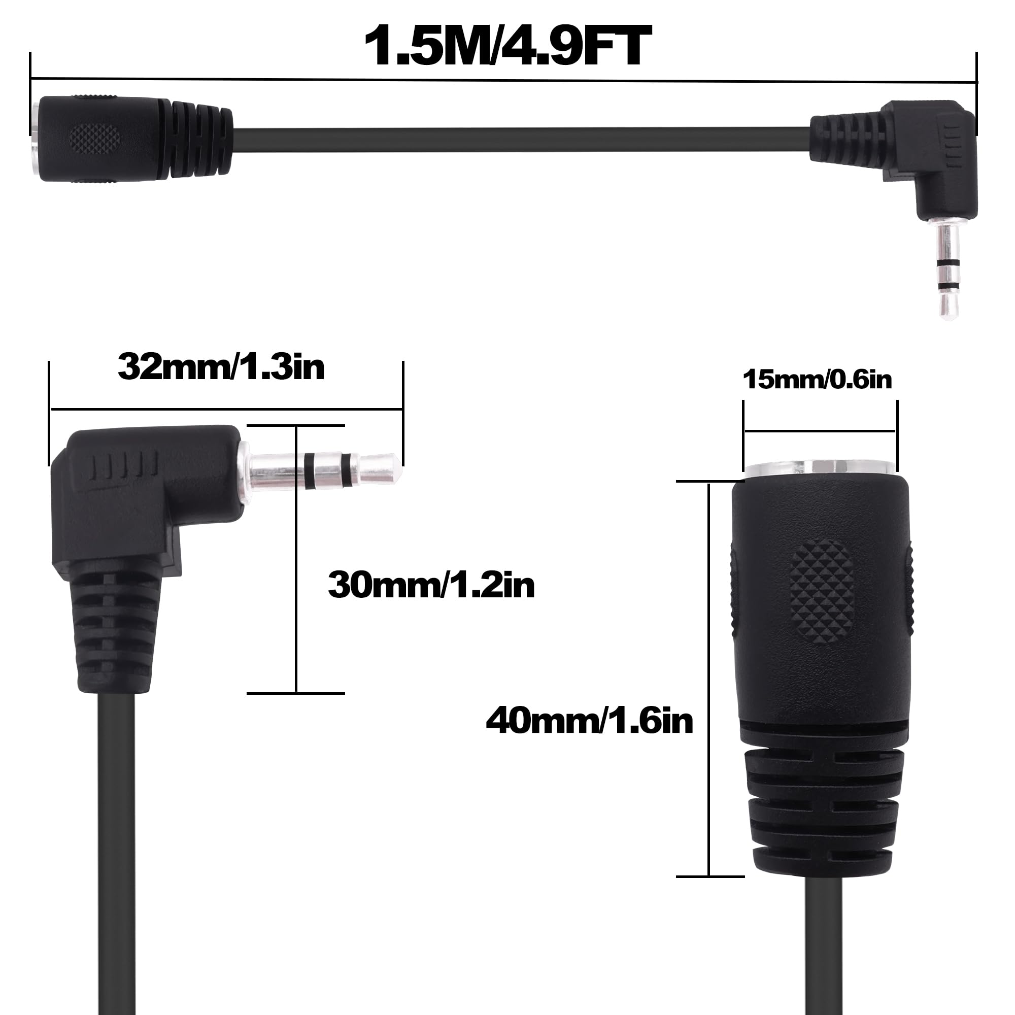 YARCHONN 5 Pin DIN Cable MIDI Din 5 Pin Female to 90 Degree 1/8 Inch 3.5mm TRS Male Stereo Right Angle Jack Plug Audio Cable for Speaker Amplifier HiFi Soundsystems-1.5M /4.9FT (TRS to Female) - Image 2