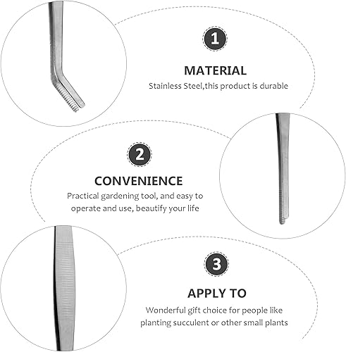 Miniatura 6 de FOMIYES Juego de herramientas de bonsái de 5 piezas de pinzas de jardinería, kit de biselado, mini plantas suculentas, sellos, herramientas de