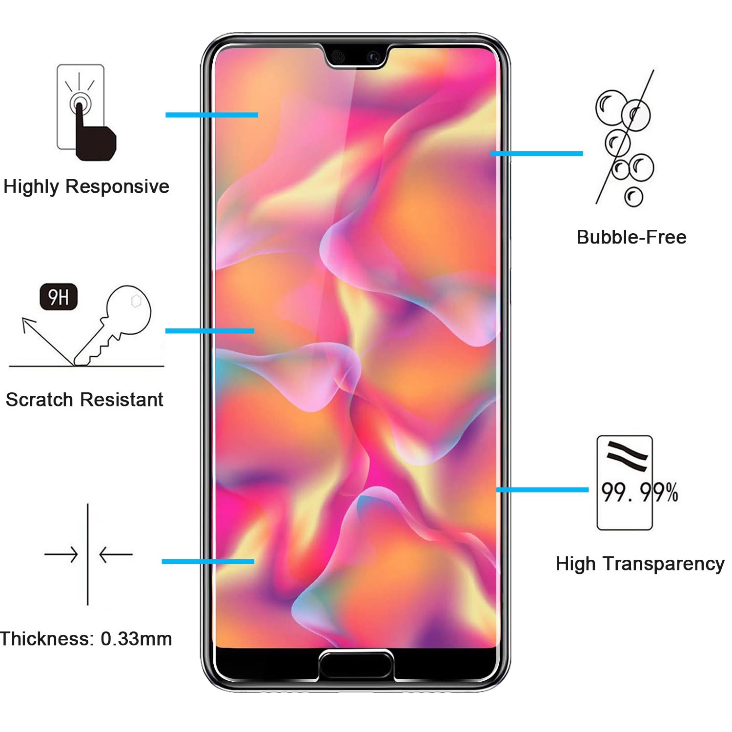 Film Protecteur En Verre Trempé Pour Huawei P20 - Transparent - EbestStar