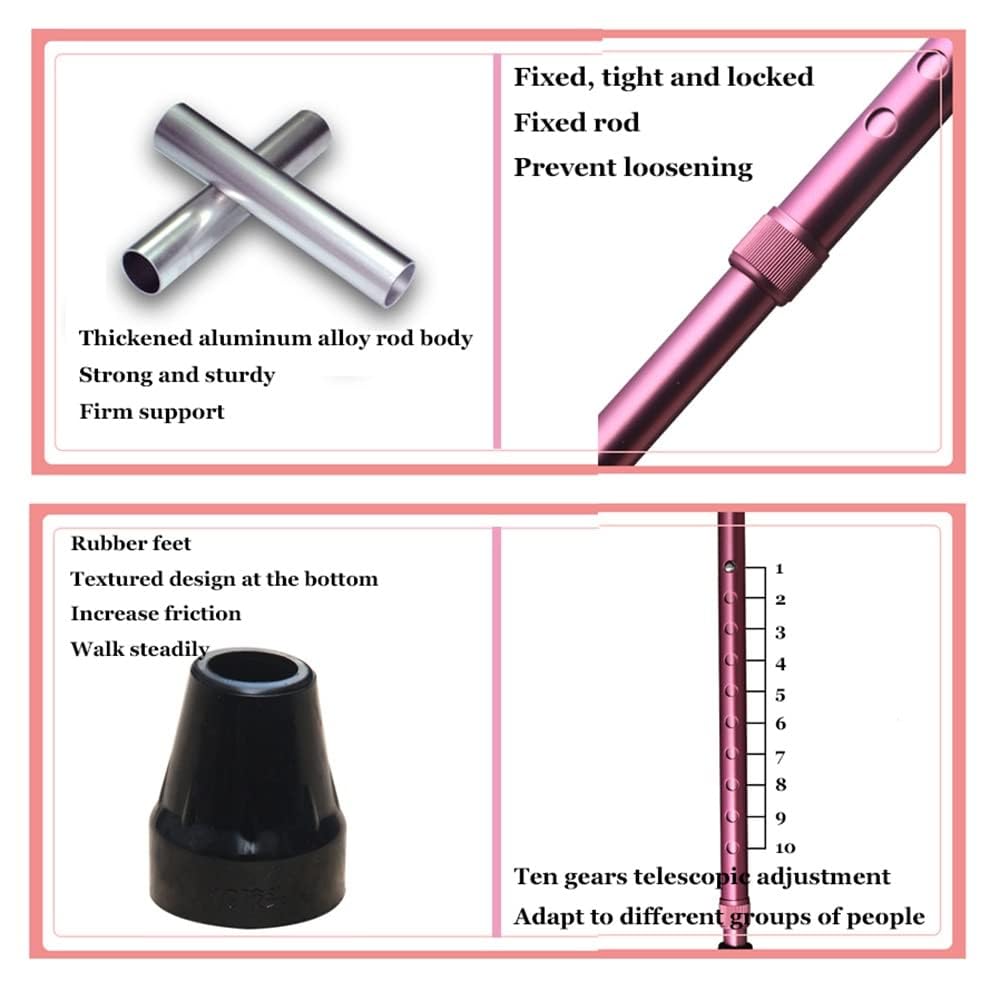Muletas de aluminio para antebrazo para adultos, ajustables y plegables para un fácil transporte, agarre antideslizante para mayor seguridad y equilibrio