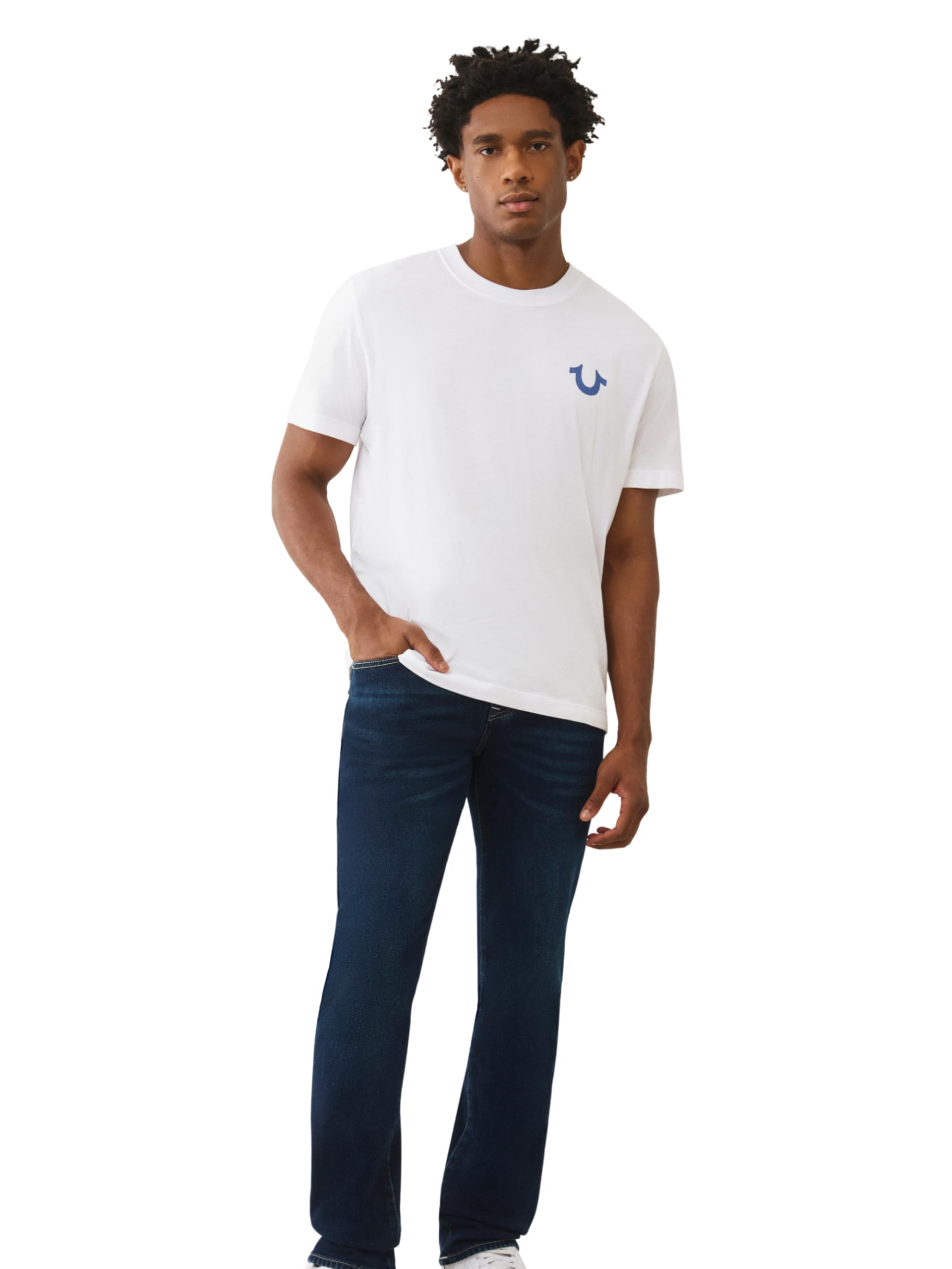 True Religion Herren Ricky Single Needle Flap Straight Jeans