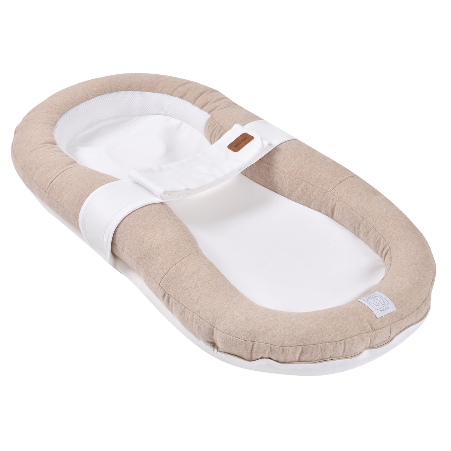 BÉABA, Cocoony Réducteur de Lit Bébé, Dès la Naissance, Cocon Apaisant et Respirant, Ceinture de Sécurité, Maintien sur le Dos, Textile Ultra Doux 100% Coton, Déhoussable, Lavable, Certifié Oeko-Tex