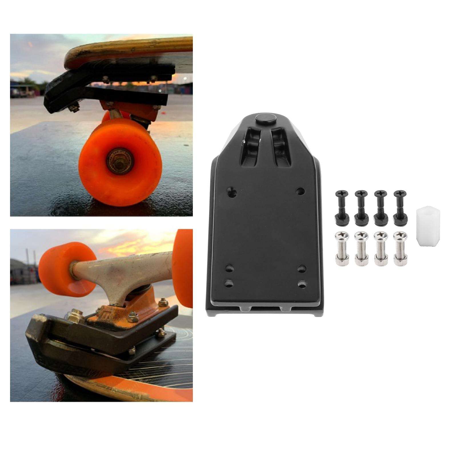 Générique Premium Truck Universal Skateboard Refit Surf Rail Adaptateur Manoeuvrable Surfboard Adapter Support Rack Mount Vis Écrous PU Bushing, Noir