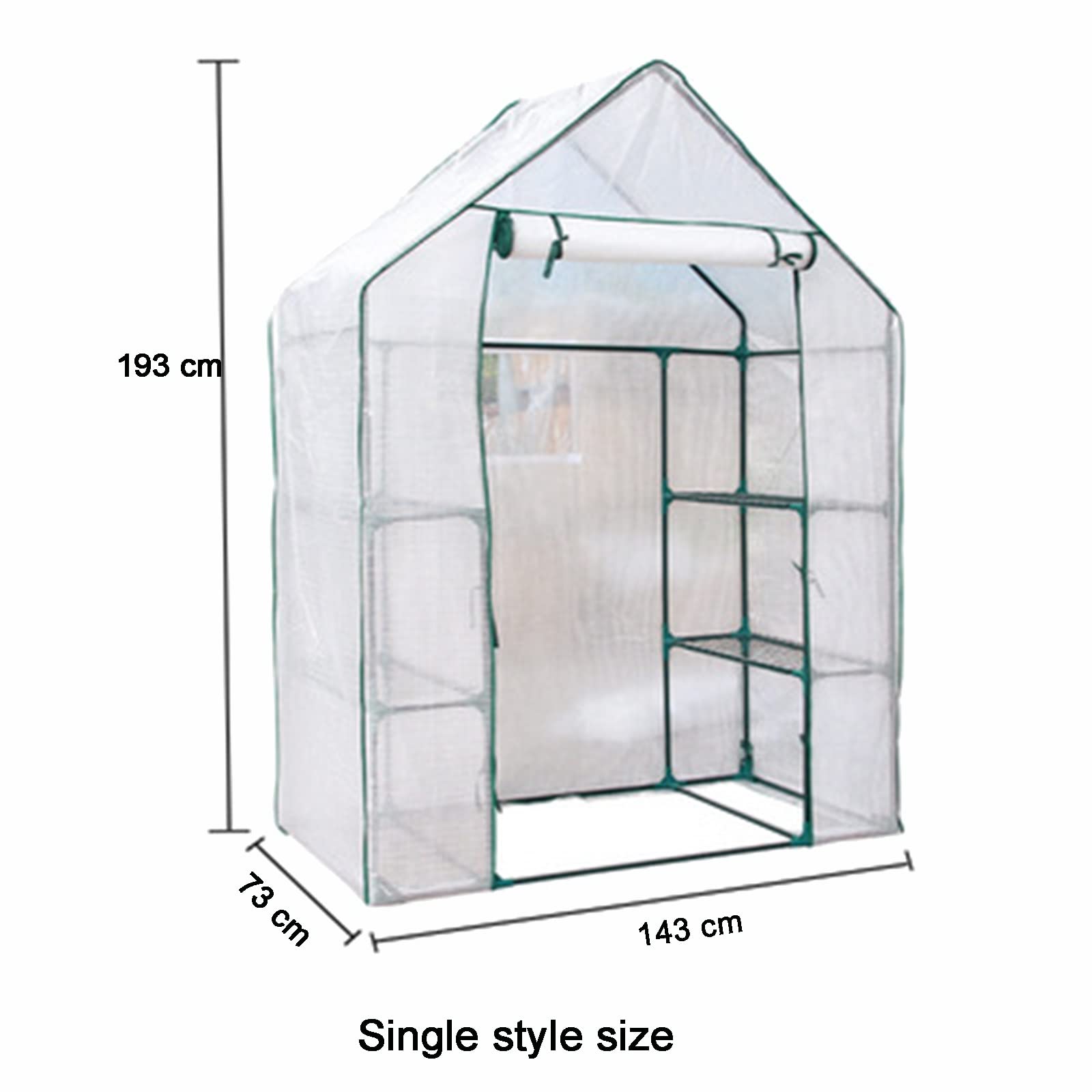 Serre Tunnel de Jardin,PE Jardin Walk-in Greenhouse Plant Cover avec Portes et Fenêtres Serre de Jardin à Toit en Pente, Serre à Tomates, Abri Potager Serre Kit pour Plantes