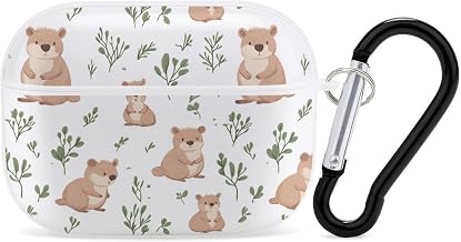 Cute Wombat Green Bush Compatible with AirPods Pro Case Cover Soft Charging Headphone Shell Protector Cover with Keychain