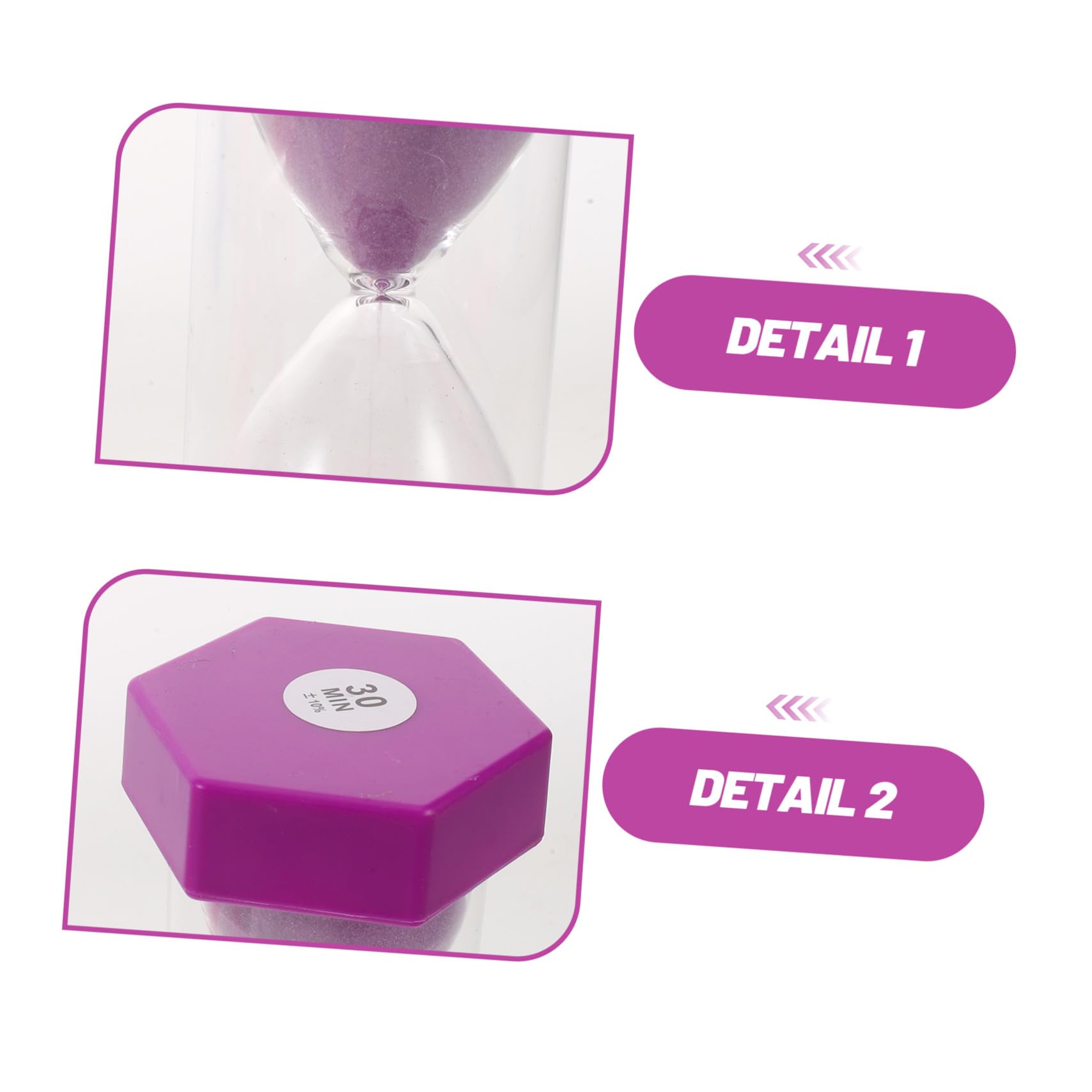 Clessidra Timer in Sabbia Colorata 5 Pezzi in Vetro e Plastica | Timer Promemoria Cucina Clessidra, 1/3/5/10/30 Minuti, per Apprendimento e Cucina