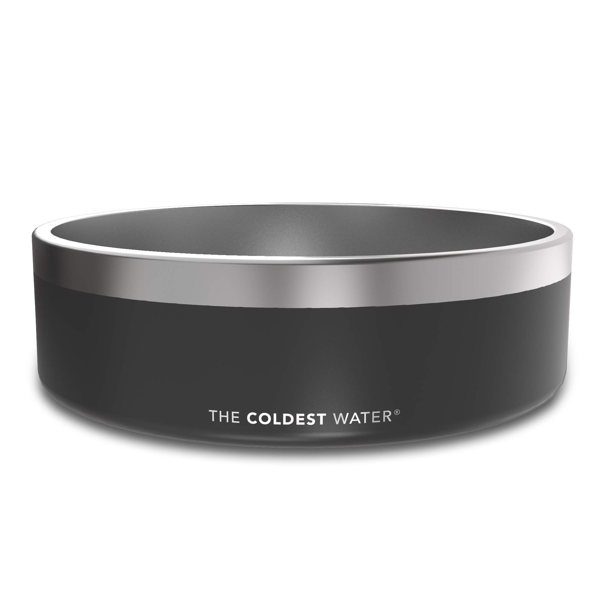Coldest Dog Bowl - Stainless Steel Non Slip Dog Bowls, Cats, Pet Feeding for Food or Water (42 oz, Stealth Black)
