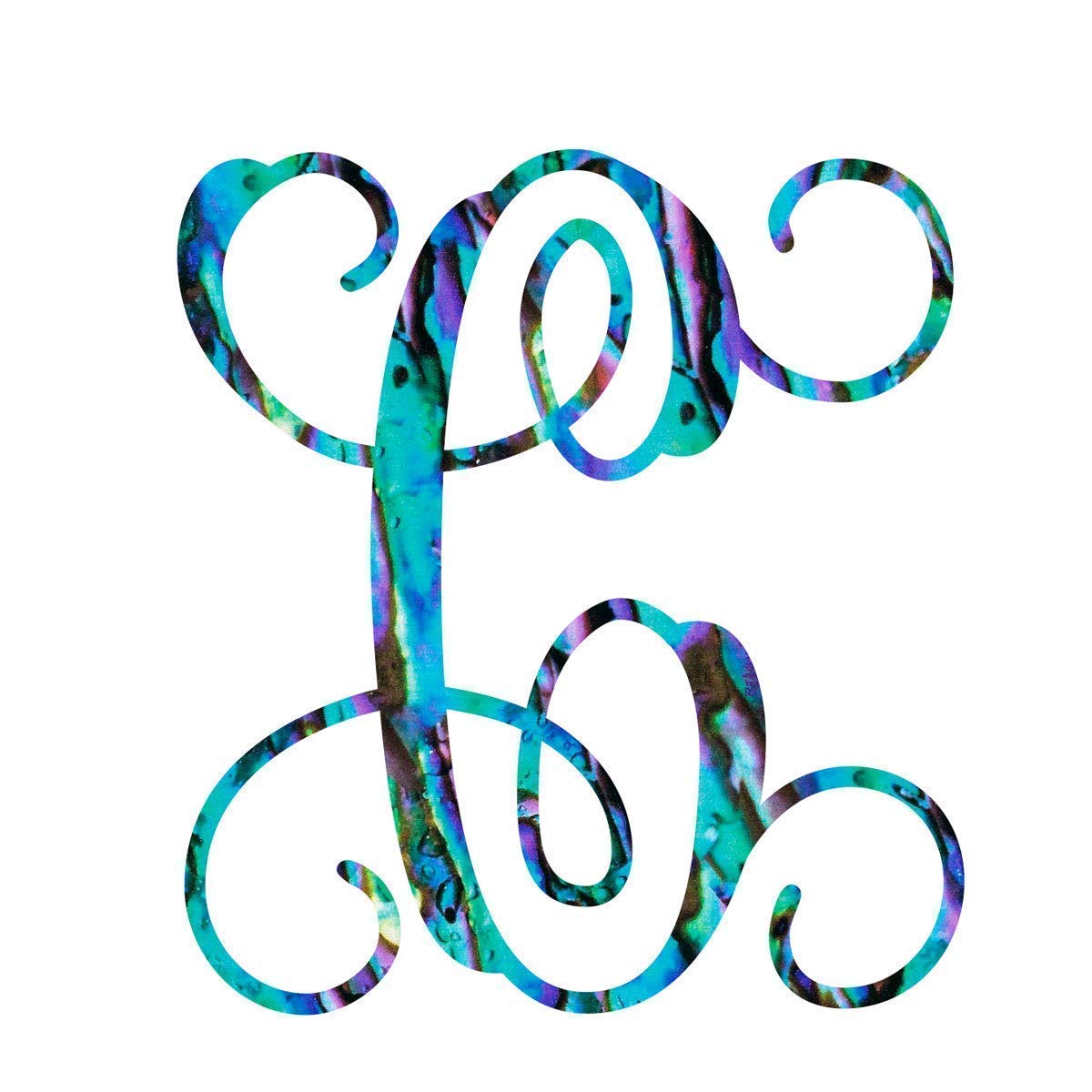 Vine Monogram Initial C in Abalone Pattern, Size 3.25 inches H x 3 inches W for Tumbler, Cup, Water Bottle, Laptop, Back Car Window, Personalized Gift, and More