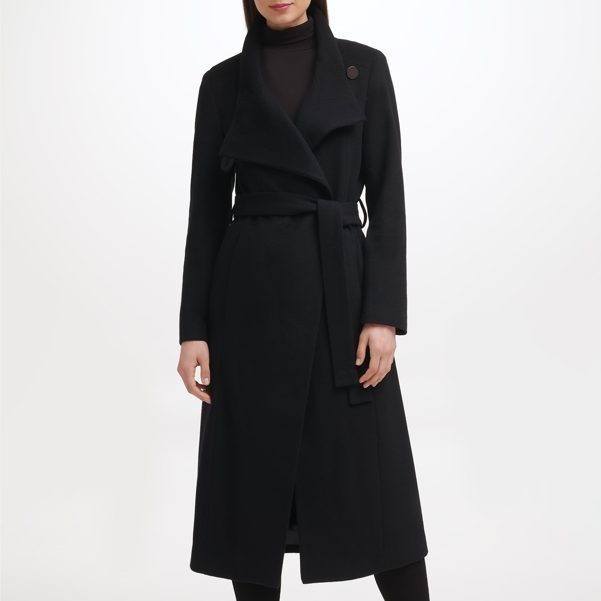 Kenneth Cole Wool-blend Belted Maxi Coat Abrigo de mezcla de lana Mujer