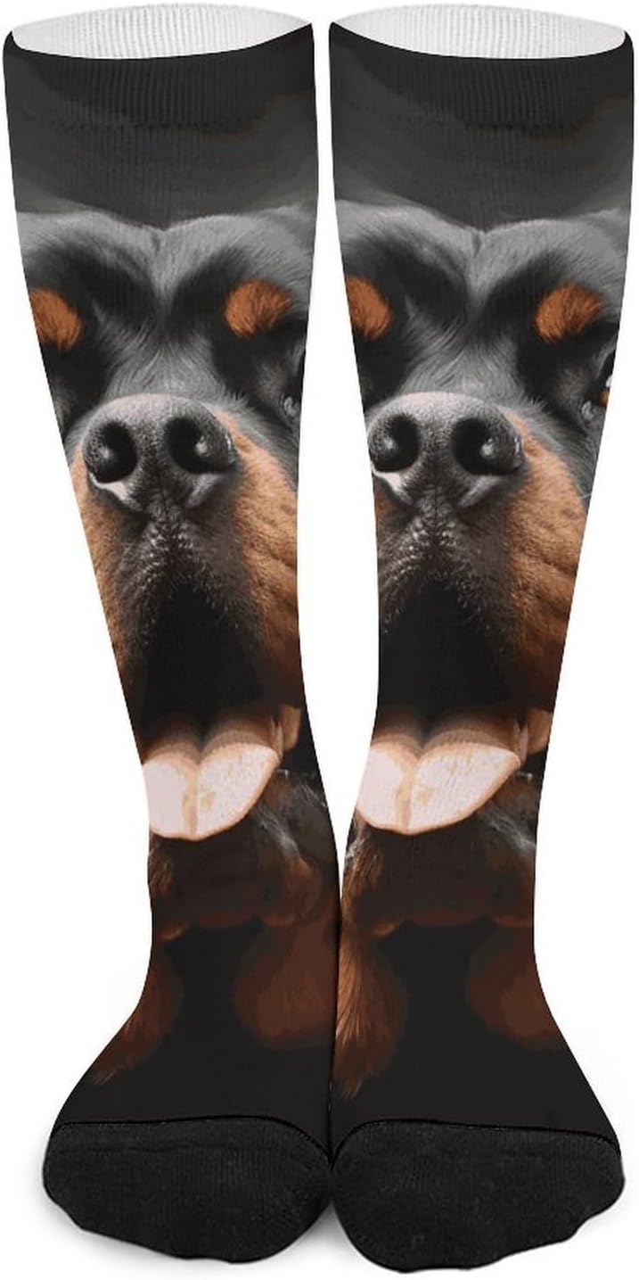 Cool Rottweiler Dog Art Socks Soccer Sock Hockey Sock Basketball Socks Baseball,Softball,Volleyball,Lacrosse,Soccer for Men, Women,Team Sports It's The Best Gift for Her
