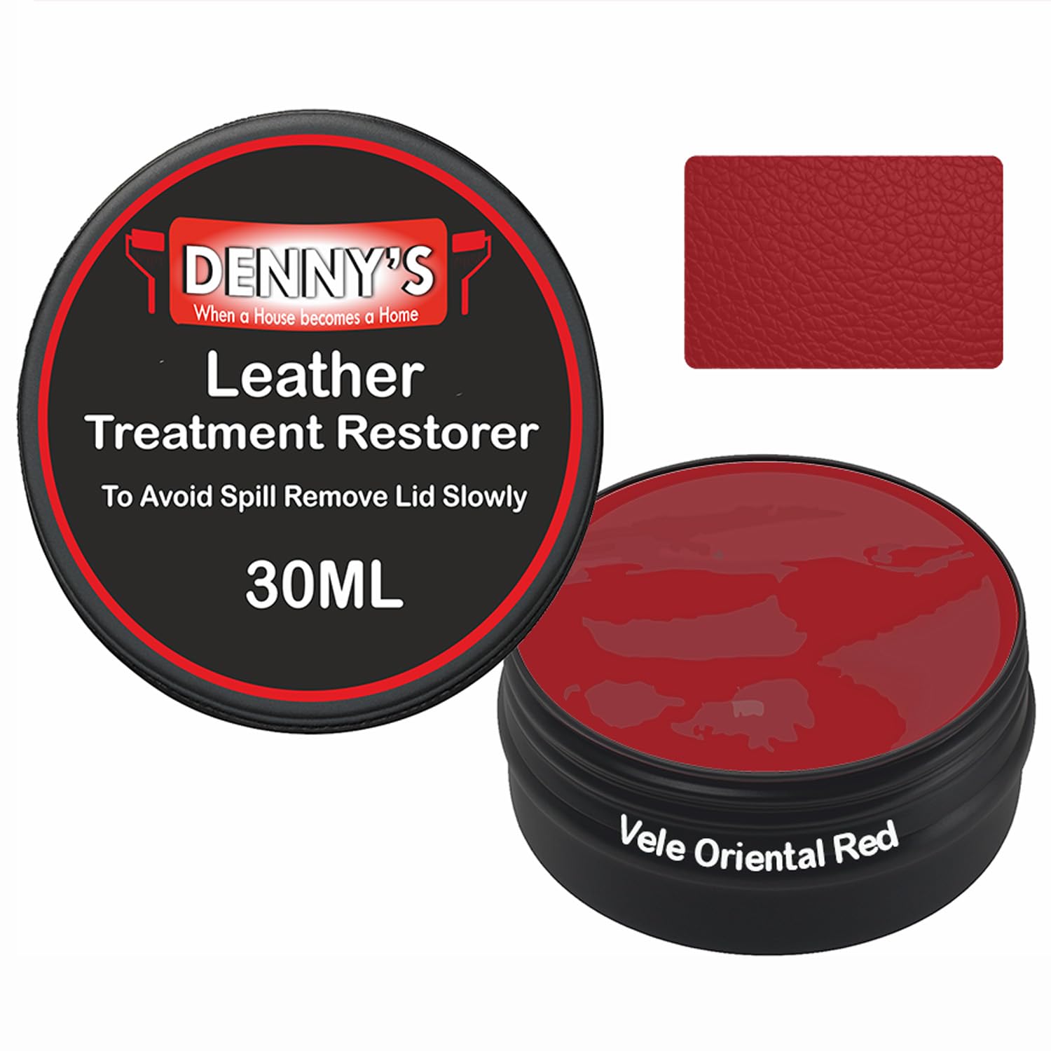 SCOOBYS PAINTS BACK IN THE MIX Leather Colour Restorer Recolouring Balm Repair Treatment for Faded & Worn Absorbent Leather Furniture, Sofas, Chairs (55 Vele Oriental Red, 30ML Tin)