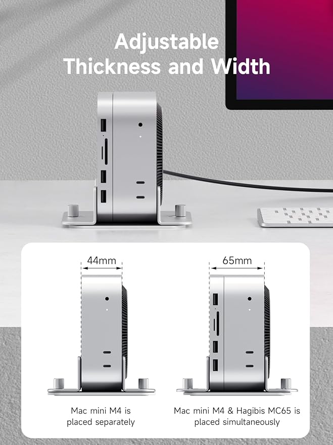 Soporte Vertical Hagibis para Mac mini M4, Aleación de aluminio, antideslizante miniatura 3