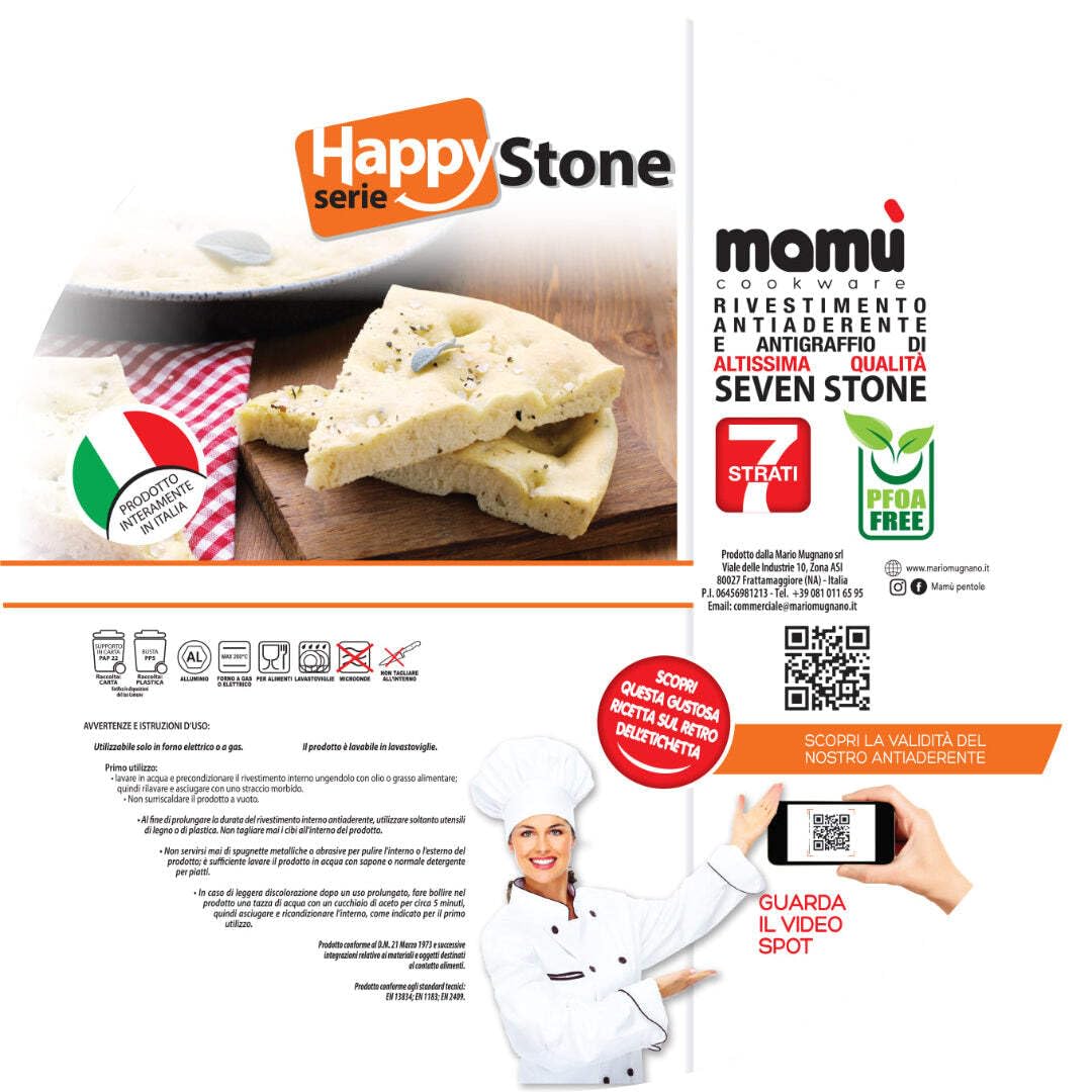 MAMU' Bandeja de horno 40 x 40 x 40 x 4 cm Happy Stone