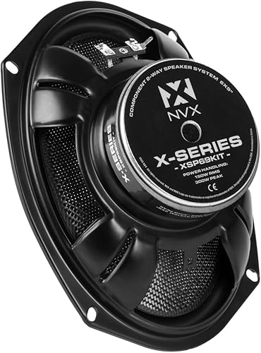 Miniatura 6 de NVX XSP69KIT - Altavoces para automóvil de 6 x 9, 600 W máximo, 300 W RMS, sistema de componentes de 2 vías con tweeters de cúpula de seda de 1