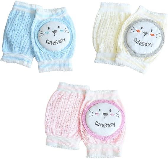 Amazon Co Jp Hrib ベビー 赤ちゃん 膝当て ひざあて ひざパッド ニーパッド 膝サポーター 怪我防止 メッシュ 通気 可愛い柄 幼児 子供 滑り止め 男女兼用 3色セット 服 ファッション小物