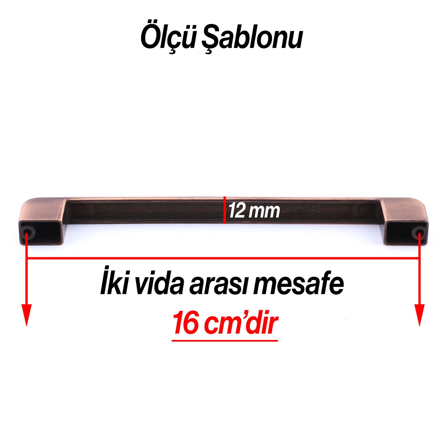 Badem10 Gölcük Kulp Mobilya Mutfak Dolabı Çekmece Dolap Kulpları Kapak Kulpu Kulbu Antik Bakır 160 mm Metal