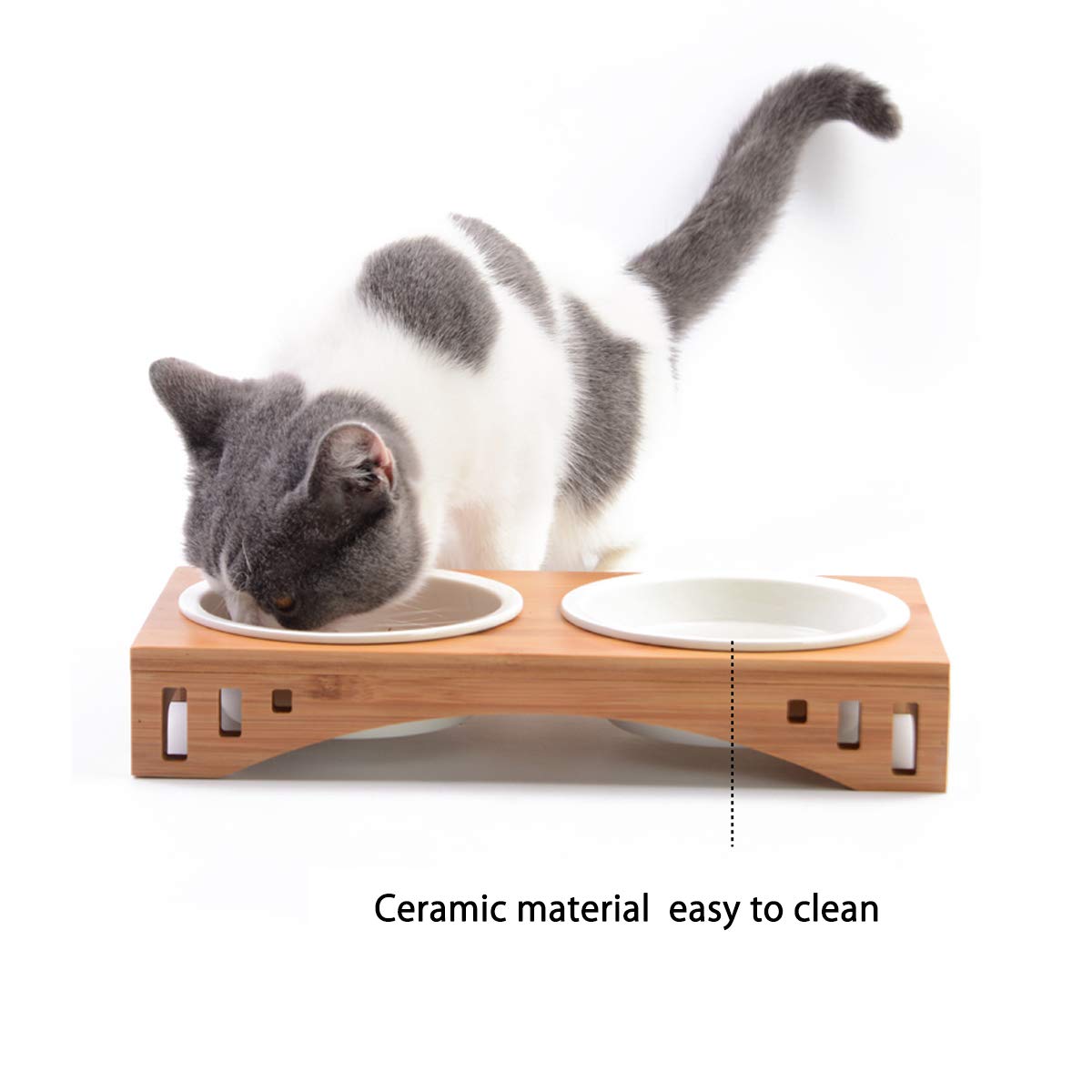 PETCUTE Katzen futternapf katzennäpfe Keramik katzennapf Doppel fressnapf für Katzen