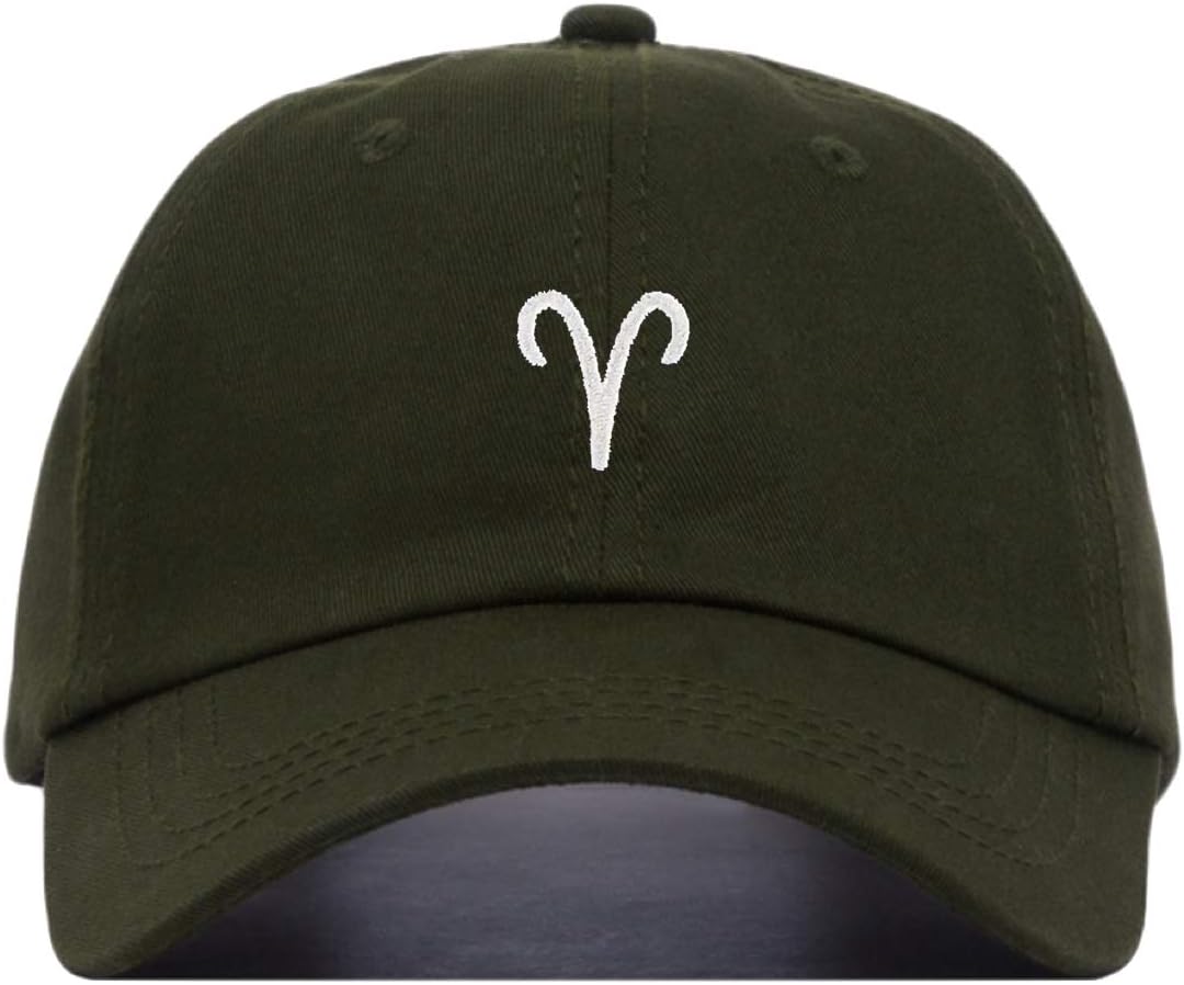 Aries Baseball Hat, Embroidered Dad Cap, Unstructured Soft Cotton, Adjustable Strap Back (Multiple Colors)