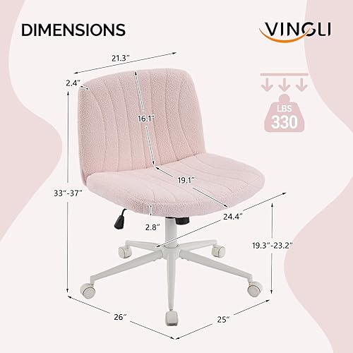 Miniatura 2 de VINGLI Silla con patas cruzadas, silla de escritorio de oficina ancha y cómoda, de doble uso con o sin ruedas, silla de trabajo para computadora,