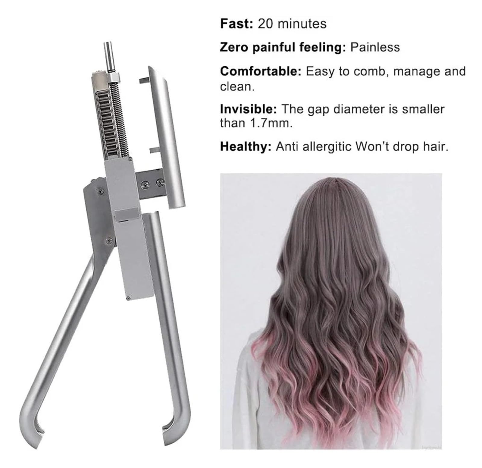 Macchina per le estensioni dei capelli 6D Connettore For Macchina For L'estensione Dei Capelli 6D Strumenti For L'estensione Dei Capelli 6D-1 Fibbia A Clip For Capelli Umani Reali Al 100% For Il Salon