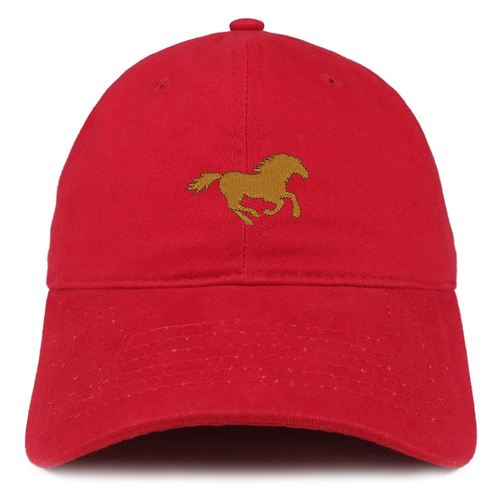 Trendy Apparel ShopRunning Mustang Embroidered Cotton Unstructured Dad Hat