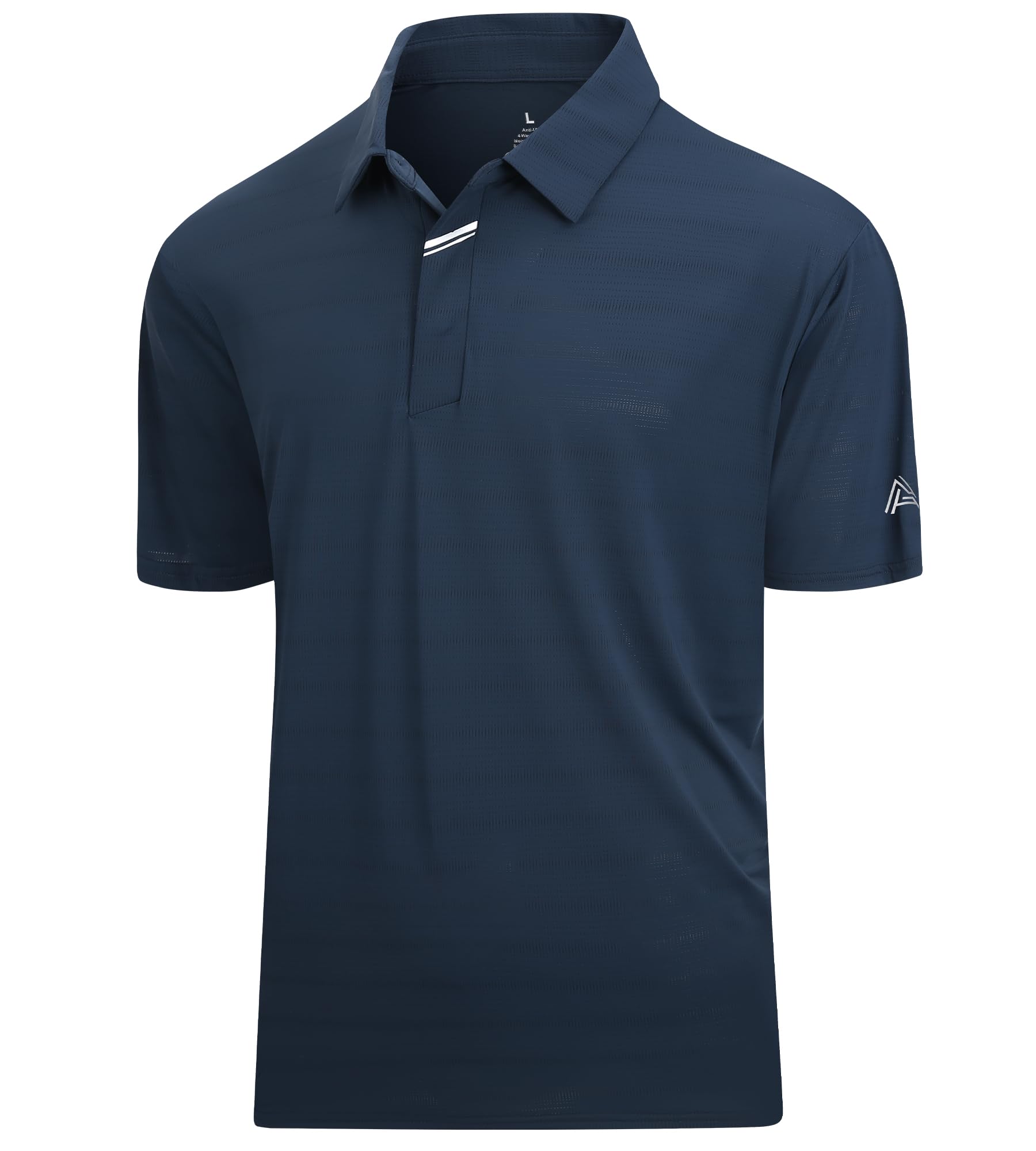 Damipow Golf Shirts for Men Dry Fit Short Sleeve Print Collared Polo Shirt