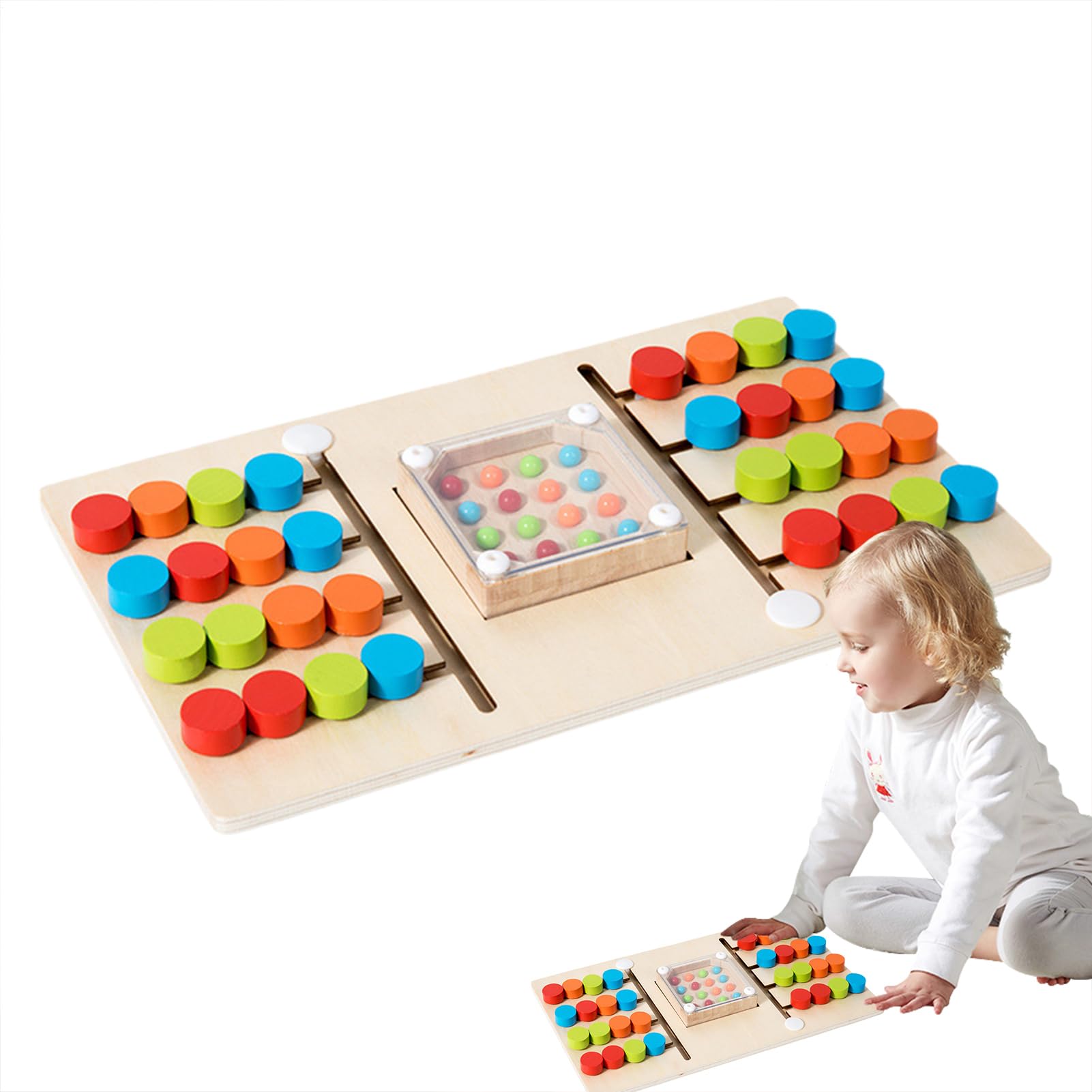 Juego de acertijos mentales de madera con acabado artesanal 8