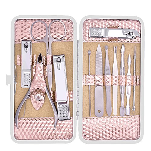 Nail Clippers Set-Stainless Steel Nail Care Kits,Professional Fingernail Clippers Manicure Pedicure Grooming Tools Set with Travel Case