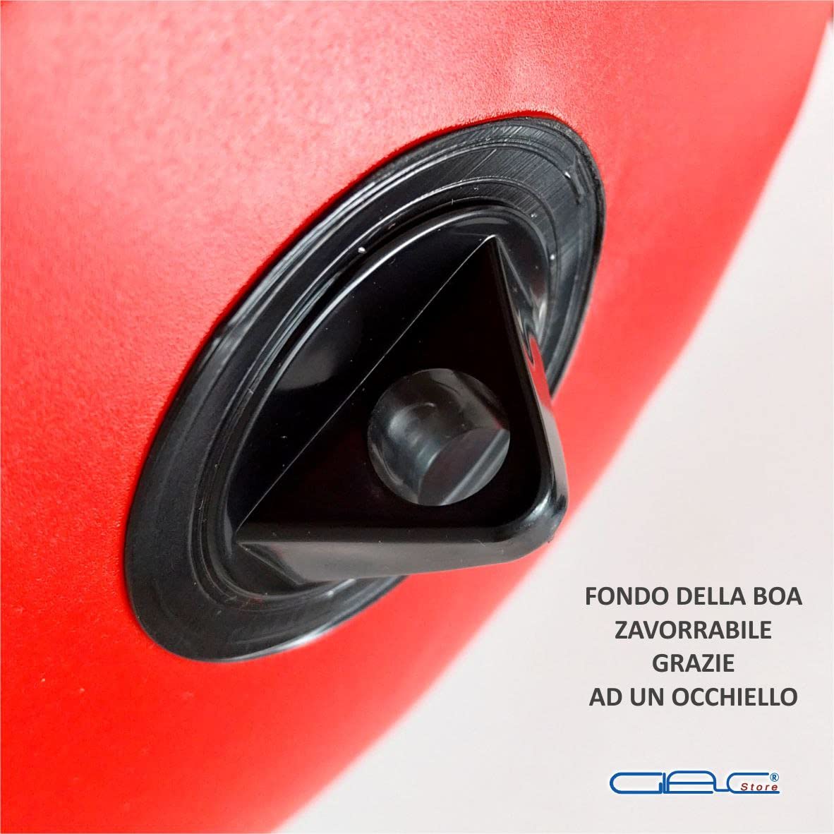 Boa Sub di Segnalazione Grande Alta 63 cm Diametro 37 cm con Bandiera Rossa e Bianco Fondo Zavorrabile