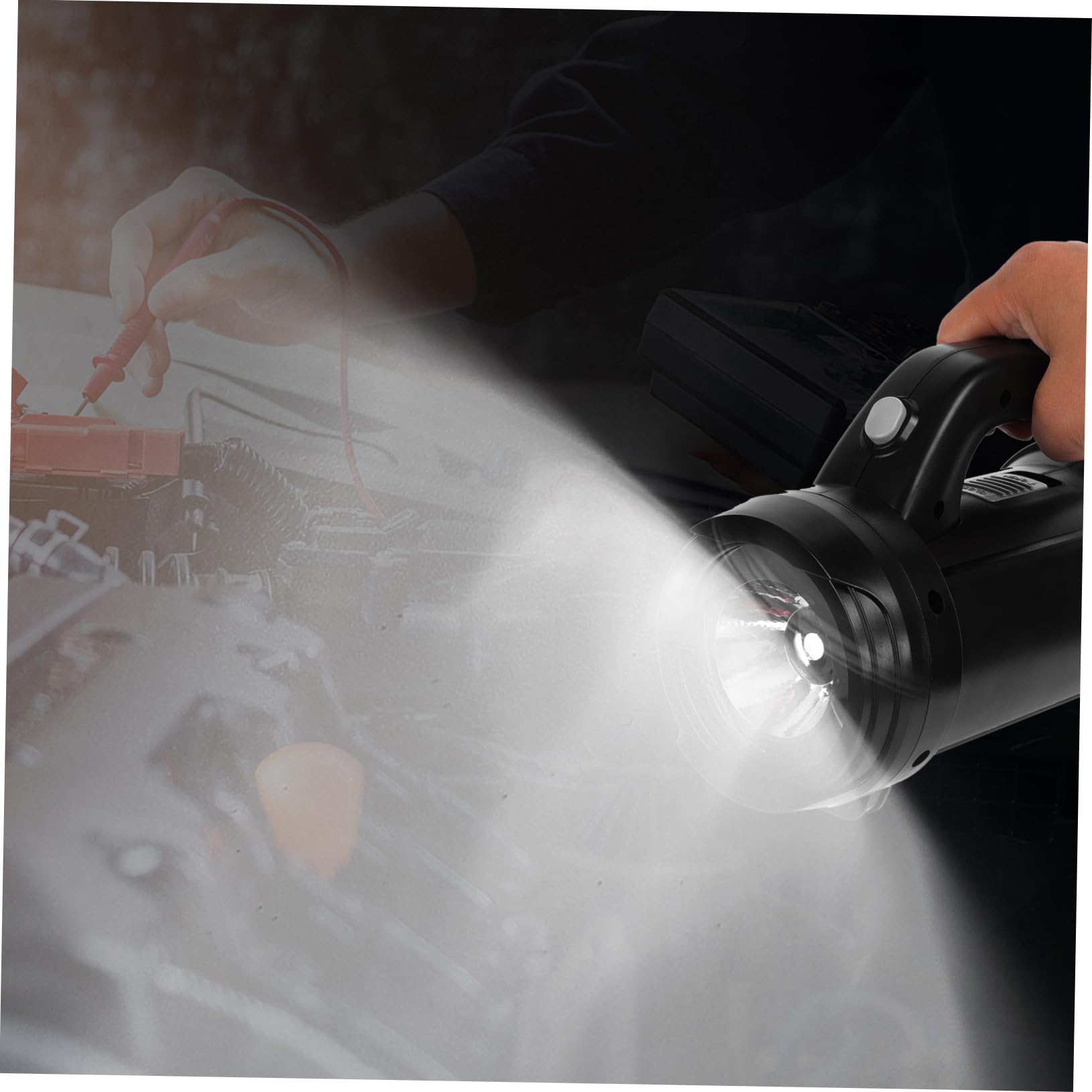 Lampe Torche D'extérieur Noire 1 Set avec Outils de Réparation pour Camping