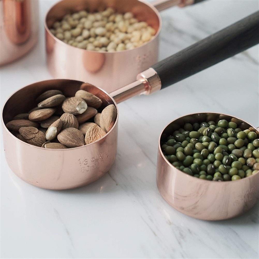 Kupfer-Messlöffel, Edelstahl, hochglanzpoliertes, verkupfertes Finish(Set of 4 Cups)