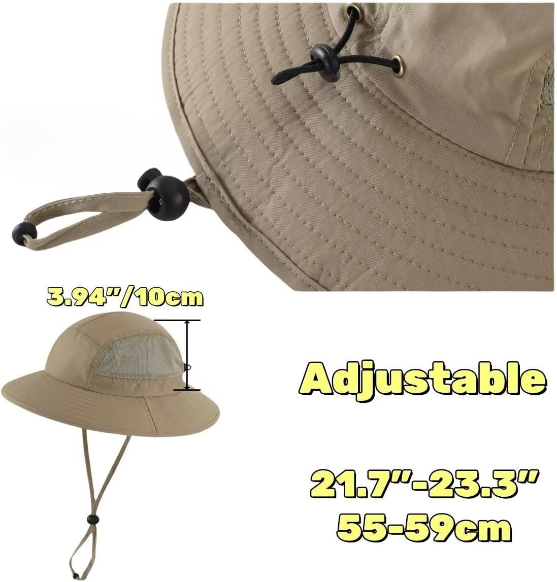 LLmoway UPF 50+ Sun Hat for Men Women Wide Brim Breathable Adjustable Windproof Outdoor Fishing Hiking Hat Foldable Packable - Image 5