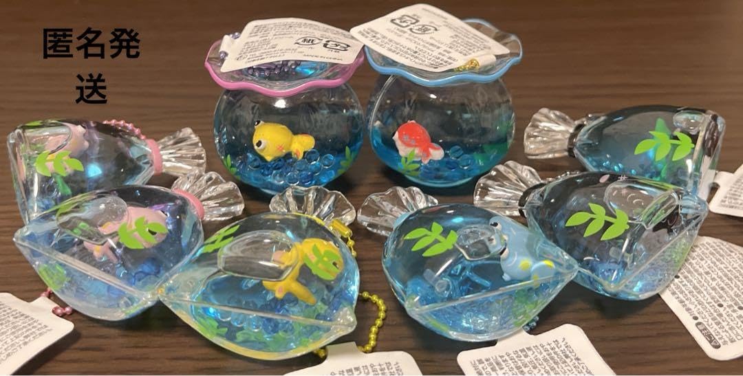 ミニ巾着袋☘️ミニ金魚鉢☘️金魚入り☘️オイルチャーム