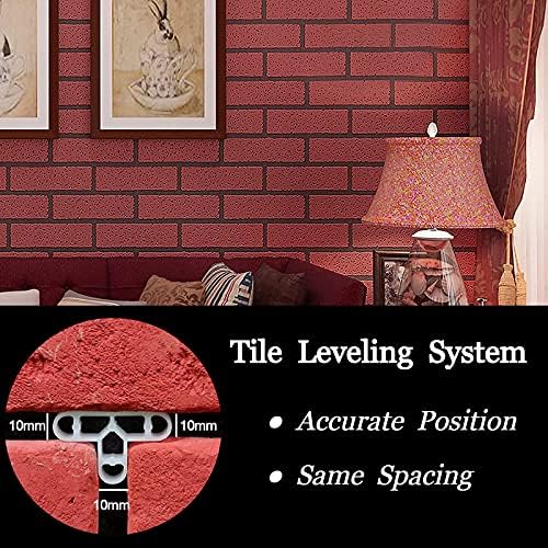 100 Pcs Tile Spacers, 10mm T-Shape Floor Tile, Removable Tiles Spacer for DIY Paving Tiling Wall, Garden, Red Bricks, Patio Slabs