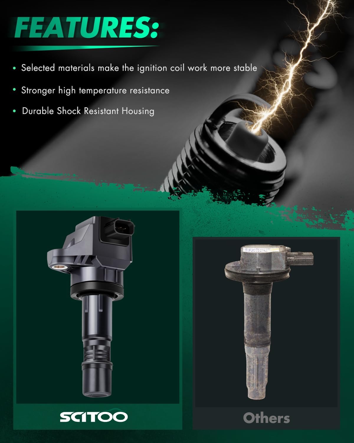 SCITOO 4 ignition coils with 4 iridium Spark Plugs for Honda for Acura 2012 2013 2014 2015 Civic ILX 5C1880 GN10421 6732317