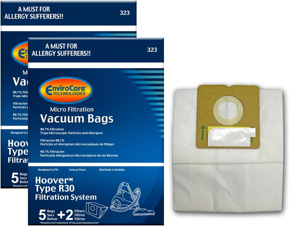 Hoover10 R30 Allergy Vacuum Bag + 4 Filters, Canister Vacuum Cleaners, 40101002, S1361, Type
