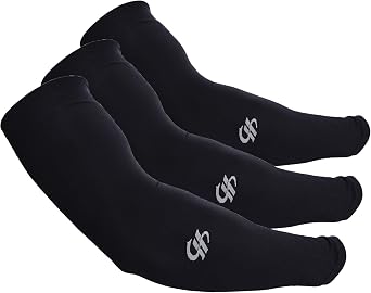 HOPESHINE Cooling Compression Arm Sleeves UPF50+ UV Protection for Men Women Cycling Driving Outdoor Tattoo Cover Up 3-Pairs