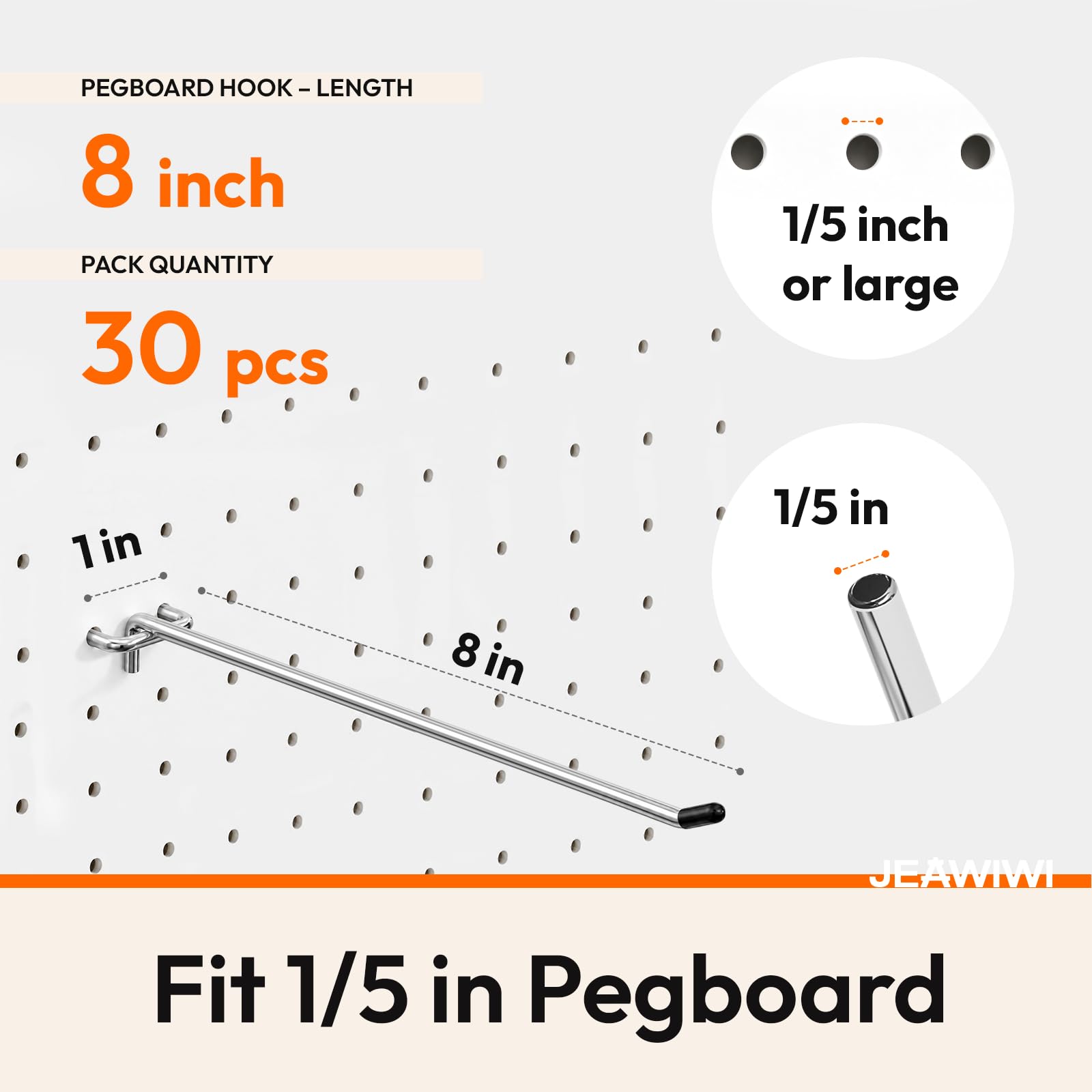 JEAWIWI Pegboard Hooks - 30 Metal Hooks -2 JEAWIWI Pegboard Hooks - 30 Metal Hooks -2
