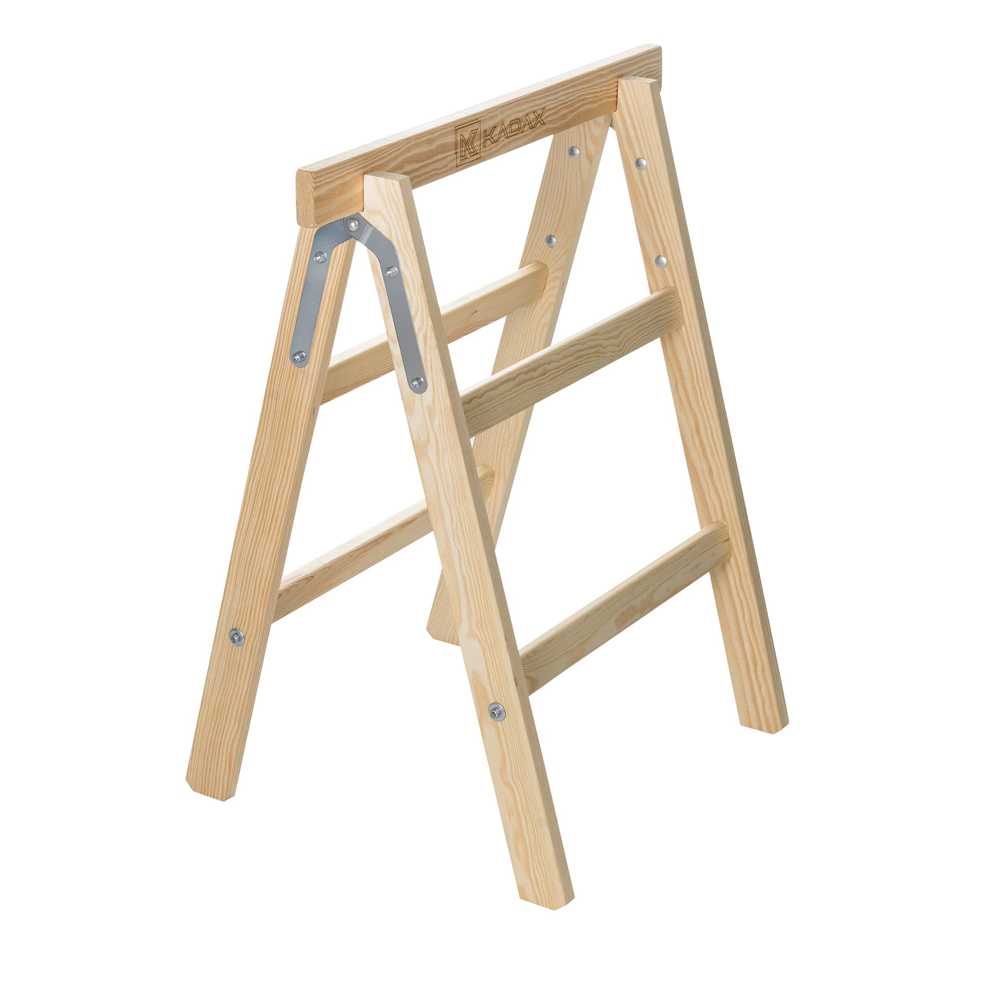 KADAX Klappbarer Arbeitsbock aus hochwertigem Holz, Klappbock mit Einer Tragkraft von 150 kg, Montagebock für Werkstatt und Bauprojekte, Gerüstbock (2 Stück)